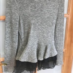 Grey long sleeve dressy sweater